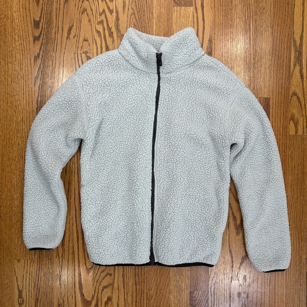 PINK Victoria's Secret Gray Teddy Sherpa Full Zip Jacket (XS)